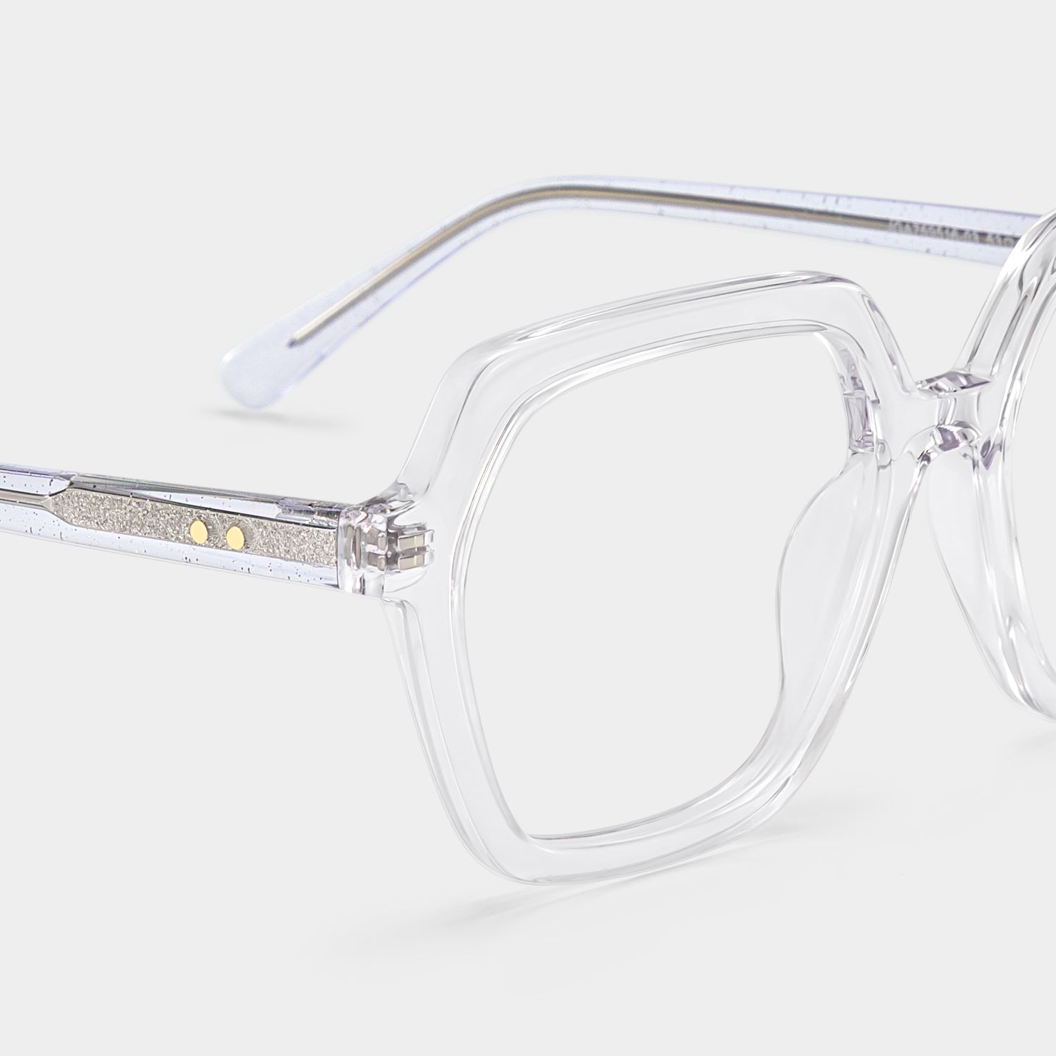 Devon Geometric Clear Hexagon Glasses for Women | ZEELOOL4