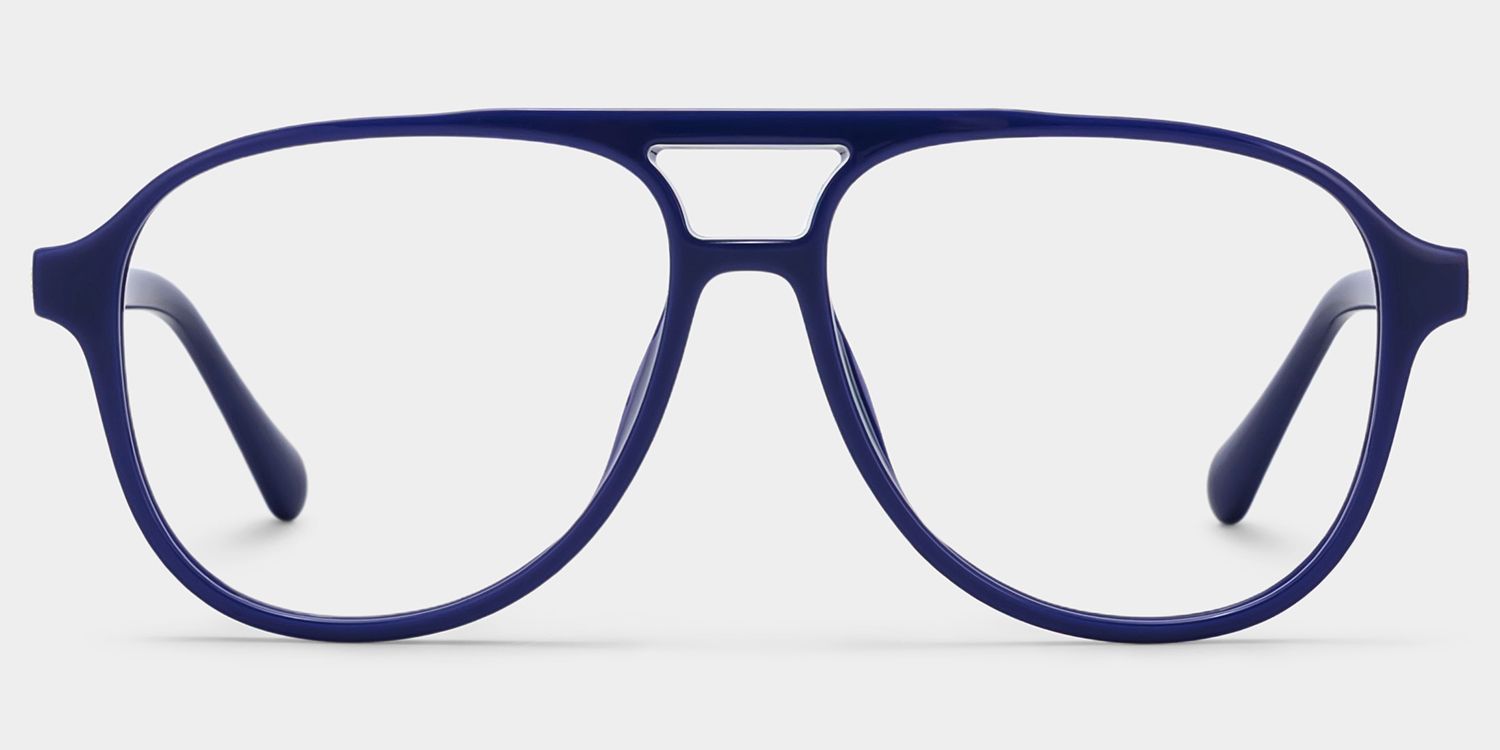 Luna Blue Aviator Frame Glasses | Sporty Campus Style0