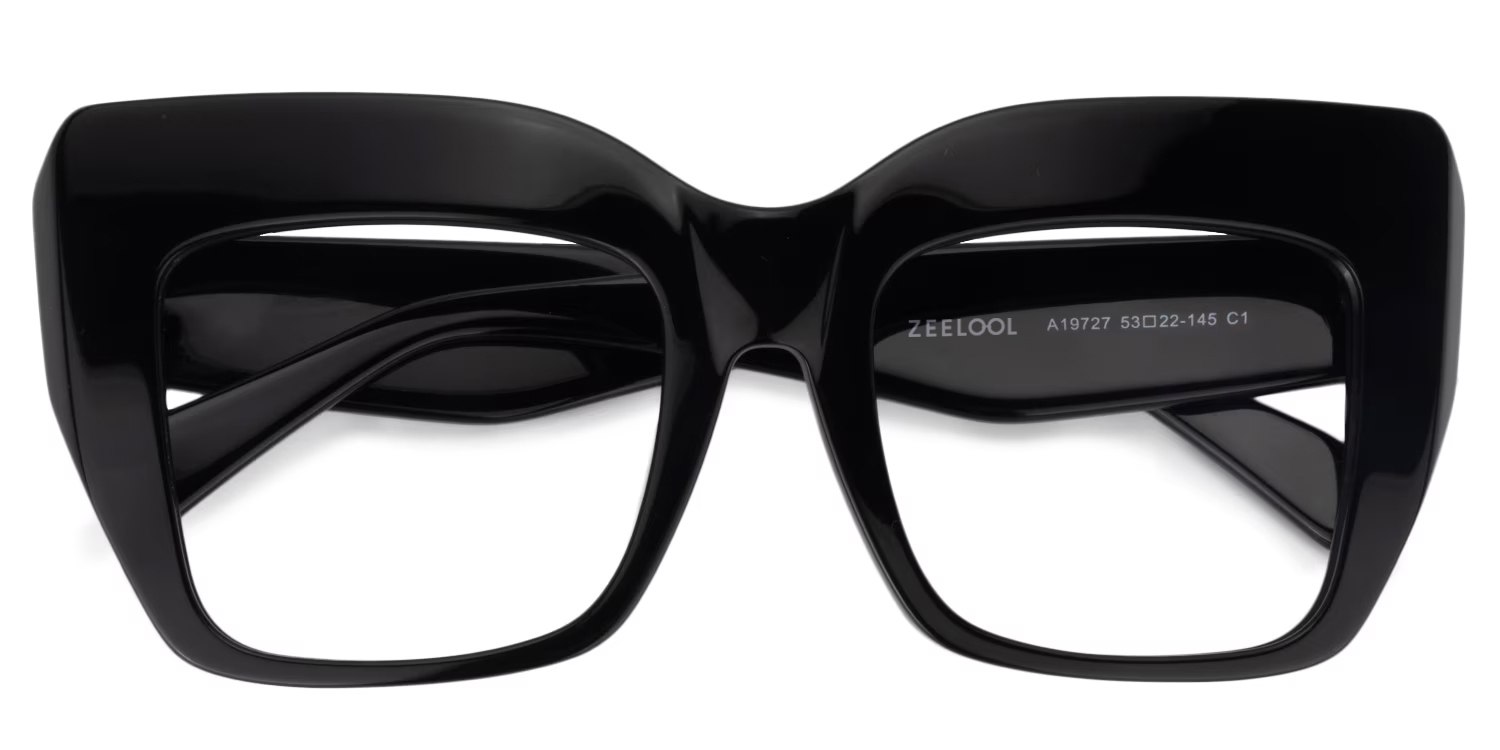 Charmaine Cateye Black Eyeglasses & Wide Frames1