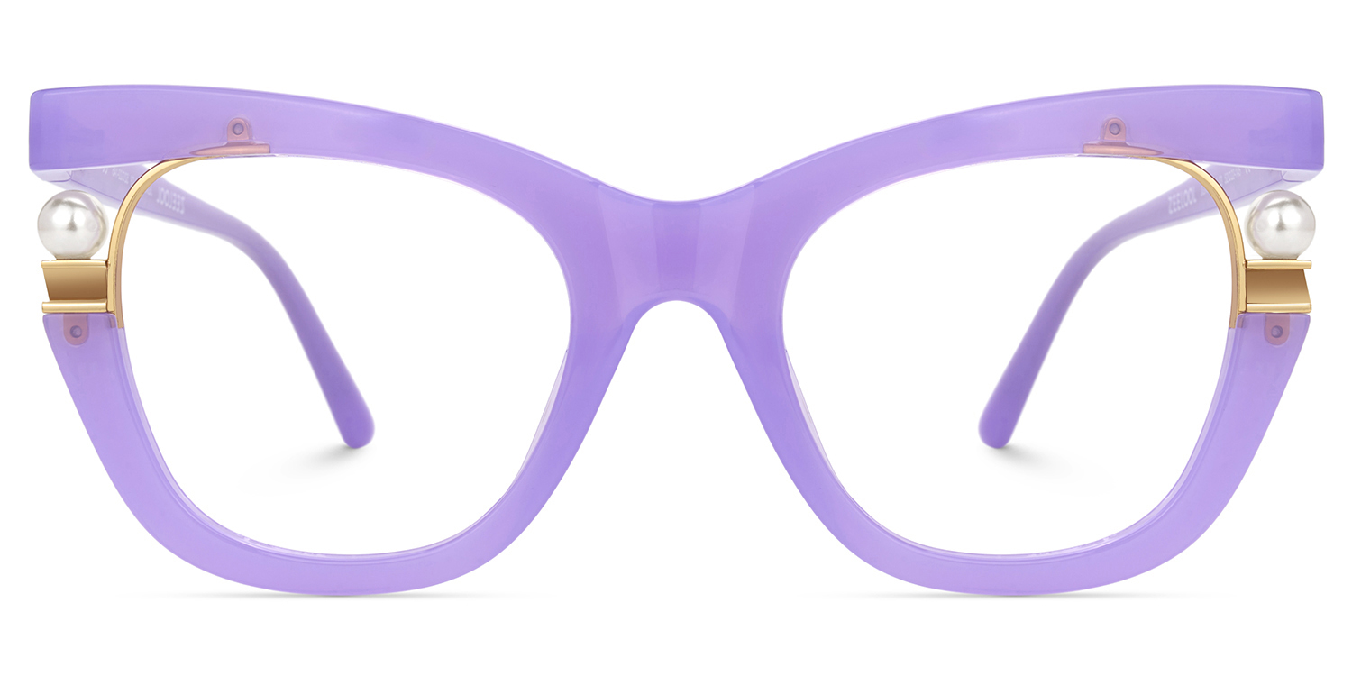 Purple Frame Blue Light Blocking Glasses with Pearl2