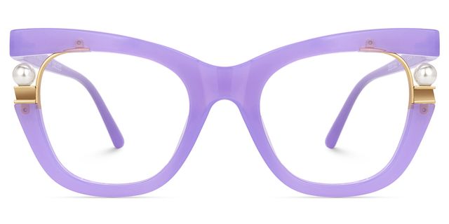 Pearl Cateye Purple Glasses