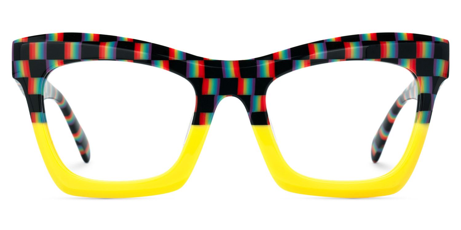 New Arrival Checkered and Yellow Color for Benitez Glasses | ZEELOOL UK0