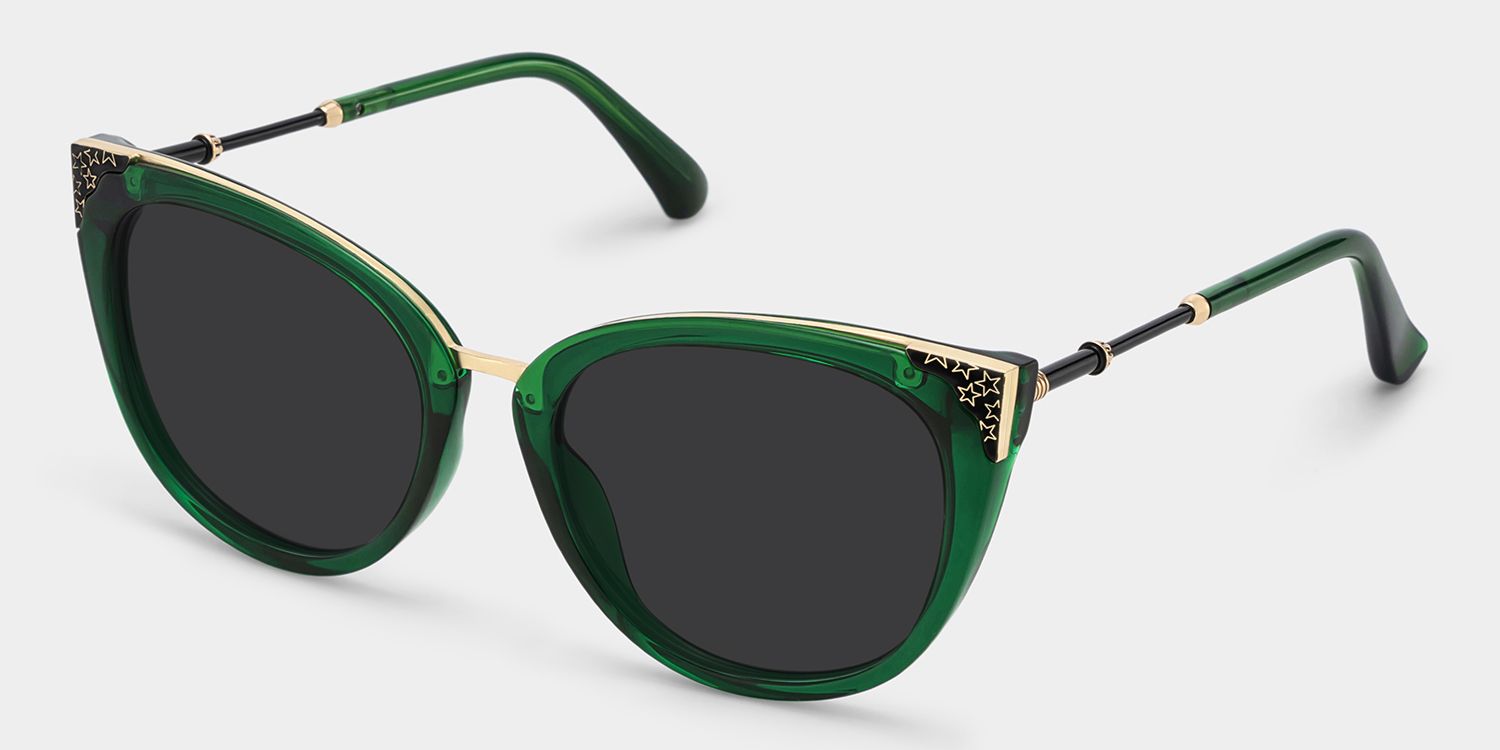 Dalton Cat Eye Sunglasses with Dark Green Frames2