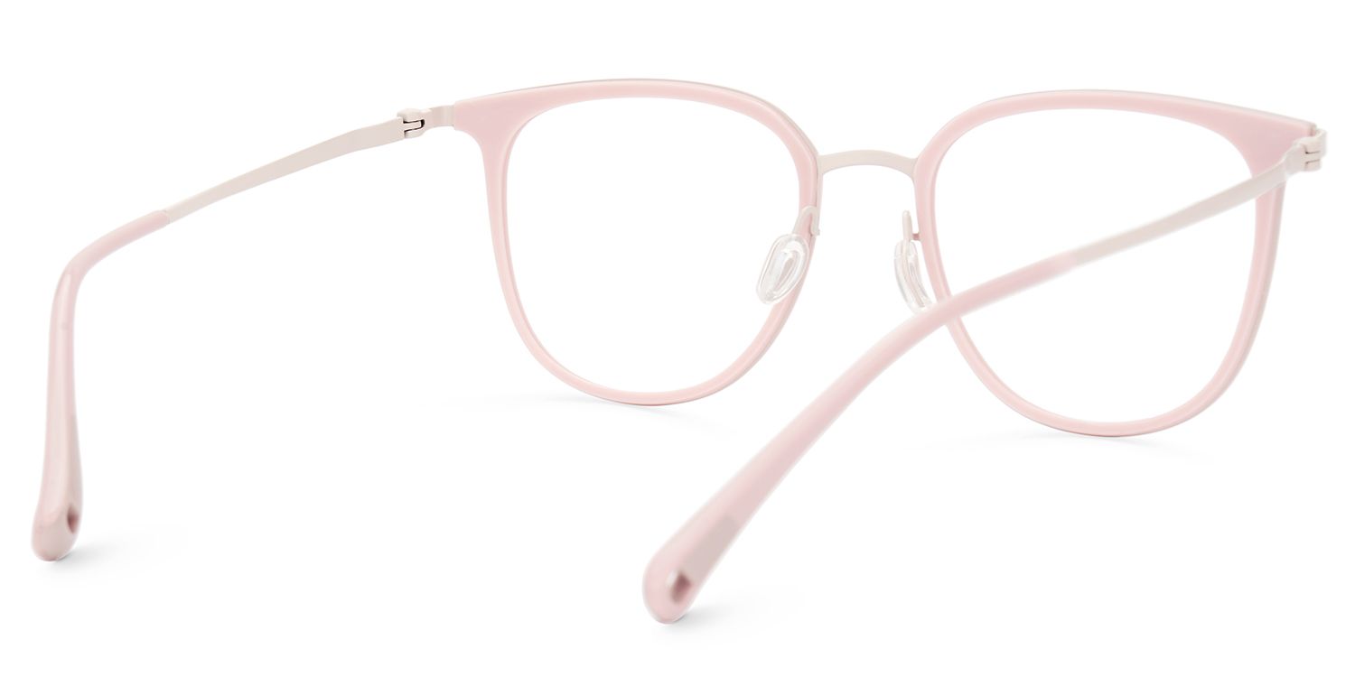 Gilliane Round Pink Glasses Thin Frame | ZEELOOL UK3