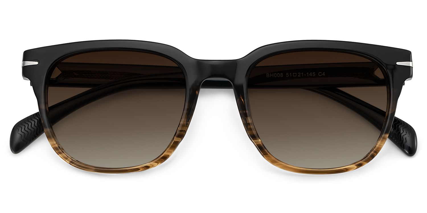 Rocco Rectangle Brown Full Rim Sunglasses | ZEELOOL UK1