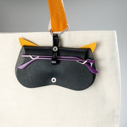 Black Yellow Owl Shape Eyeglasses Bag With Hook2