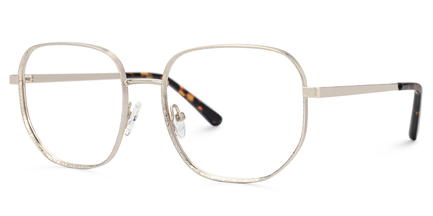 Steeve Metal Square Silver Frame Glasses | ZEELOOL UK1