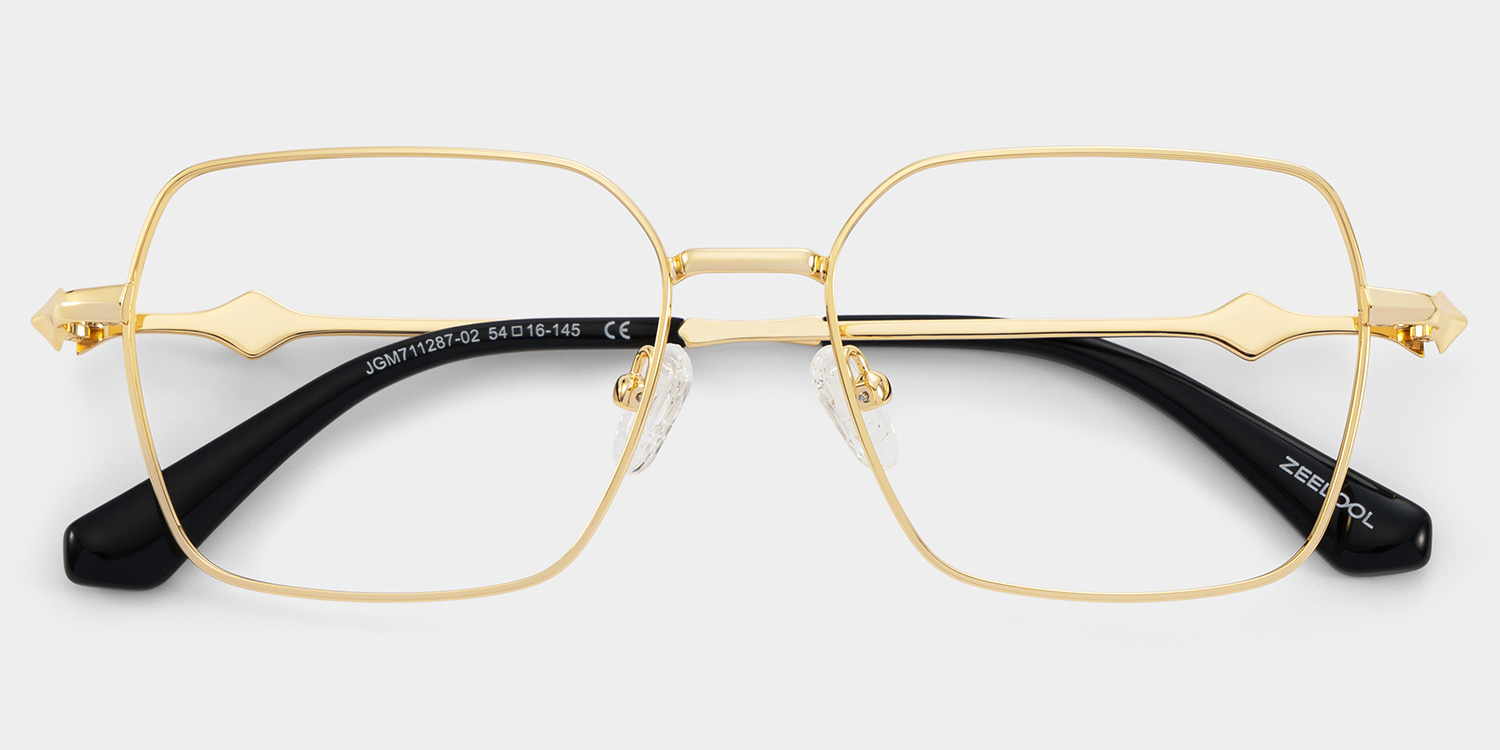 Kayla geometric gold Frame glasses Online | ZEELOOL3