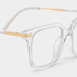 Jacqui Clear Rectangle Glasses4