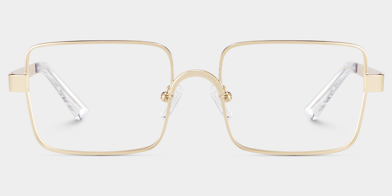 Gavin Rectangle Gold Glasses1