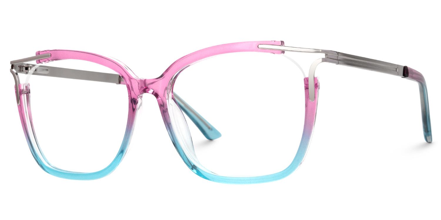 Spring hinges Sidibe Eyeglasses, Sidibe Blue and Pink Glasses -Zeelool1
