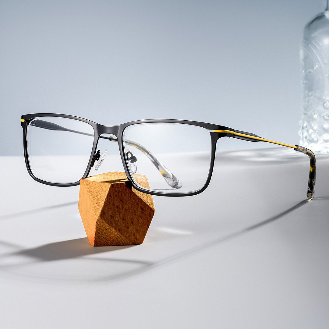 Thin Frame Rectangle Glasses With Adjustable Nose Pads0