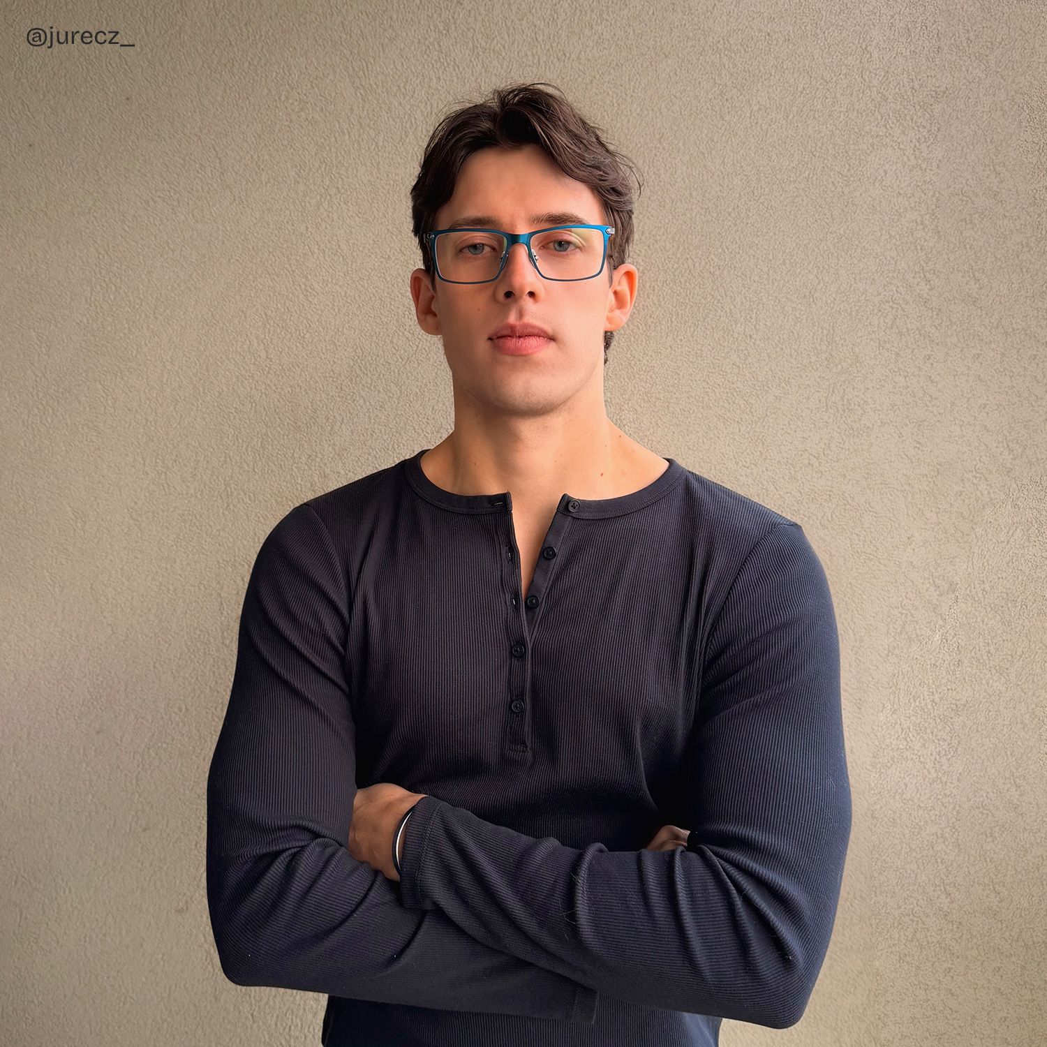 Alexander Blue Full Rim Rectangle Glasses for Men | ZEELOOL7