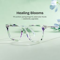 Jacqui Floral Square Glasses0