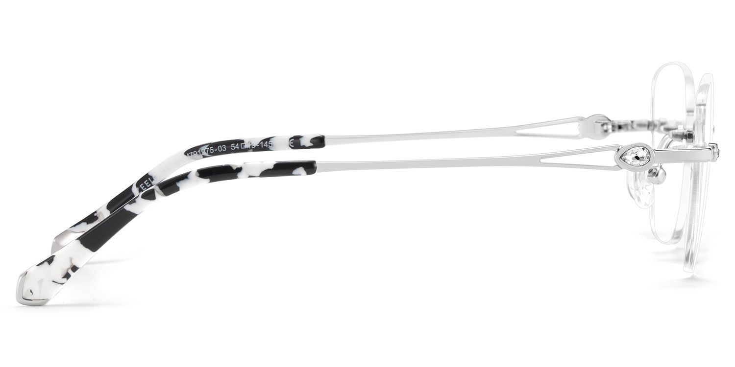 Rectangle Silver Eyeglasses- Seth Metal Frame Glasses4