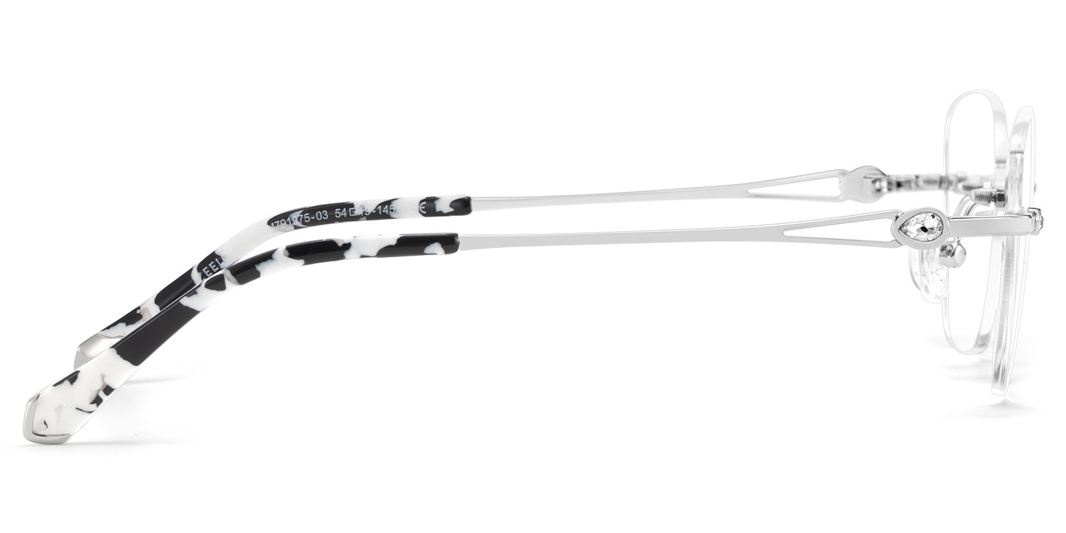 Rectangle Silver Eyeglasses- Seth Metal Frame Glasses4