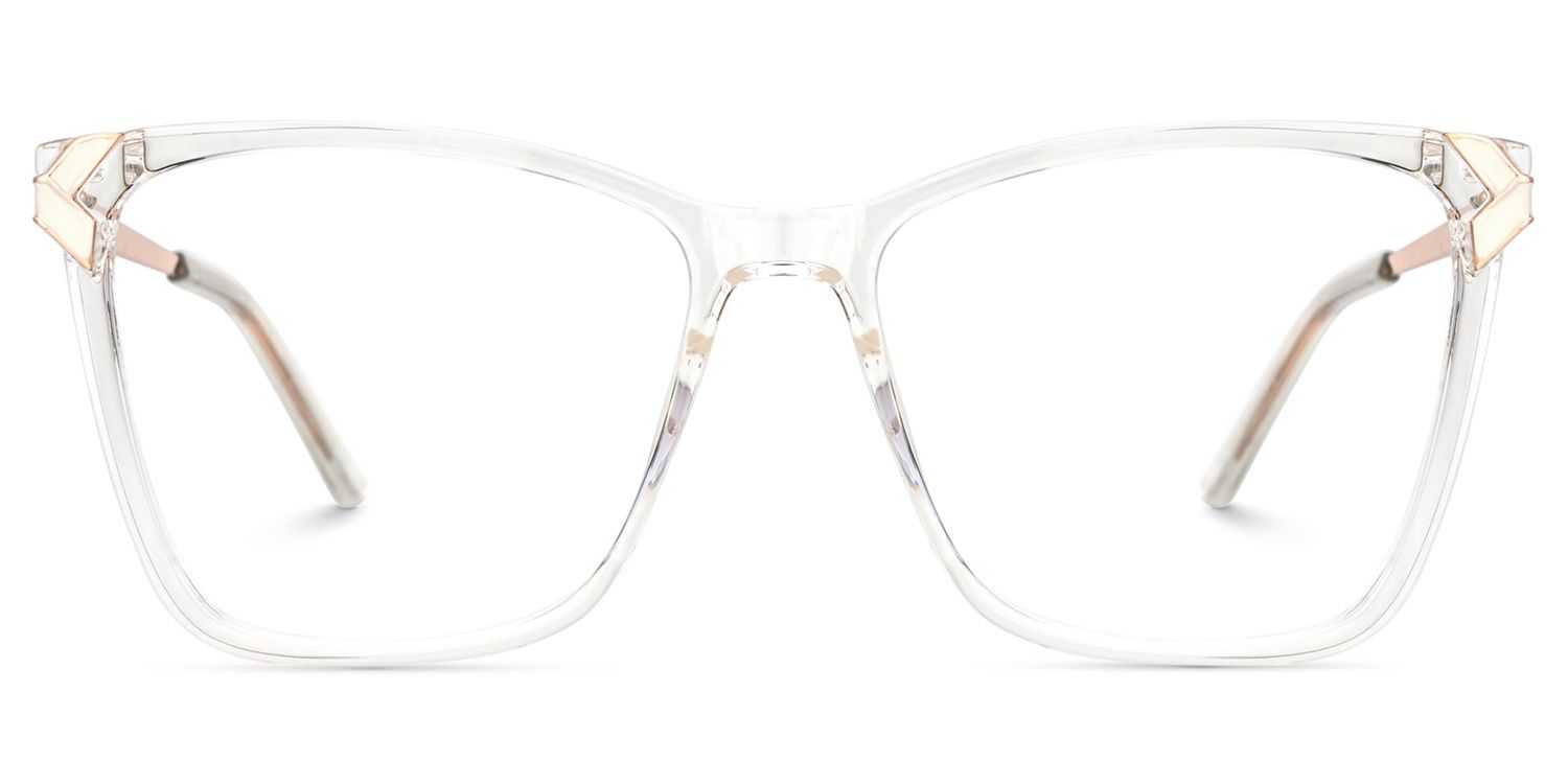 Tricee Square Clear Glasses With Gold Arms For Women | ZEELOOL UK1