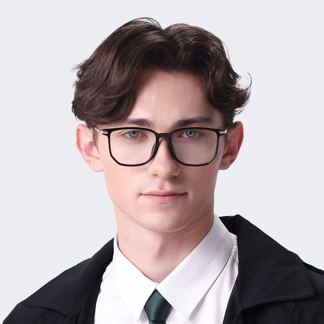 Fezell Square Black Glasses6