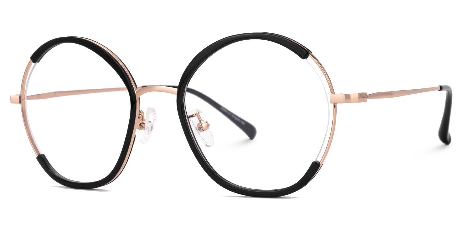 Black Kiley Round Frame Eyeglasses | ZEELOOL UK1