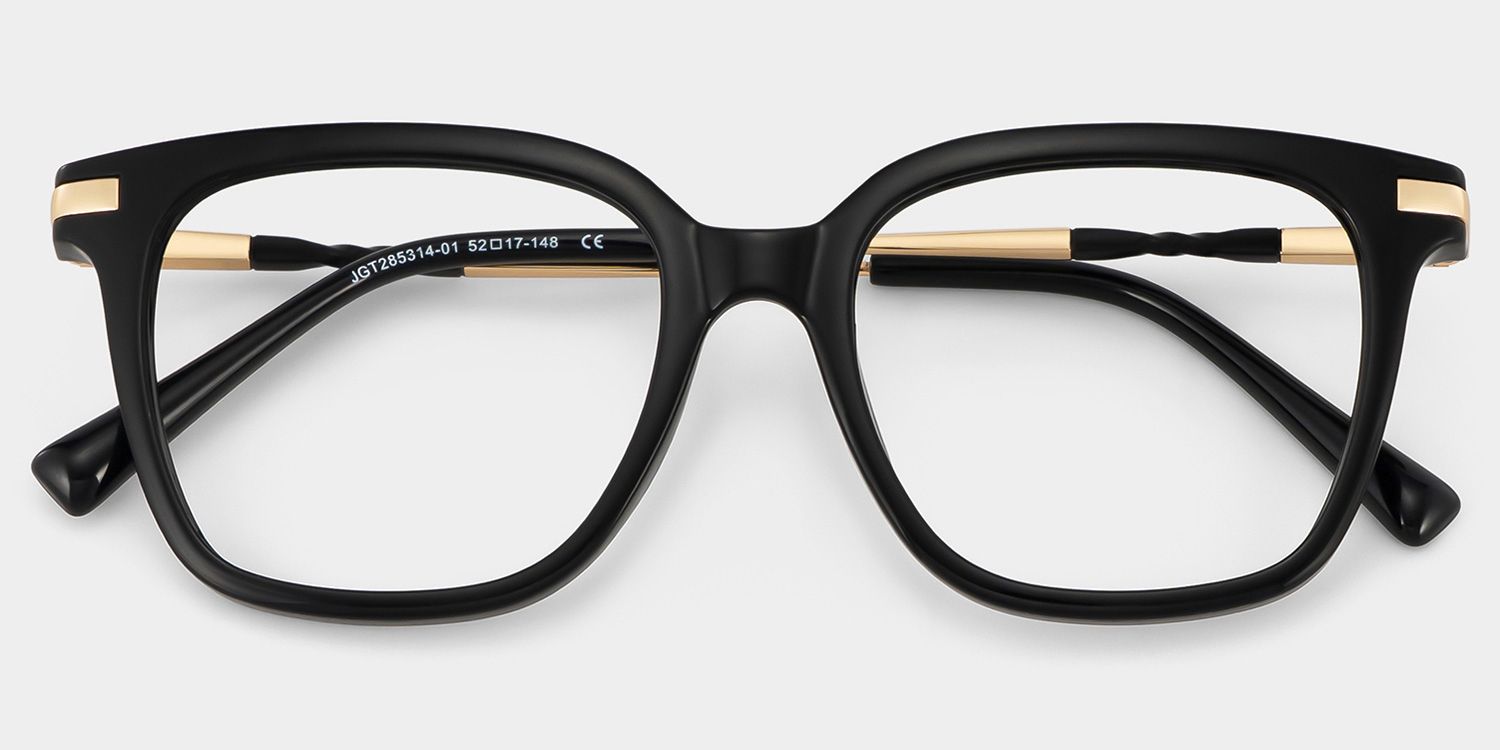 Jacqui Square Black Glasses1