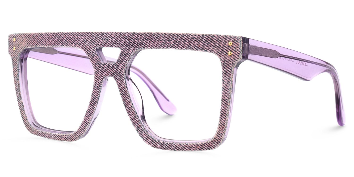 Rubin Purple Denim Eyeglasses | ZEELOOL UK1