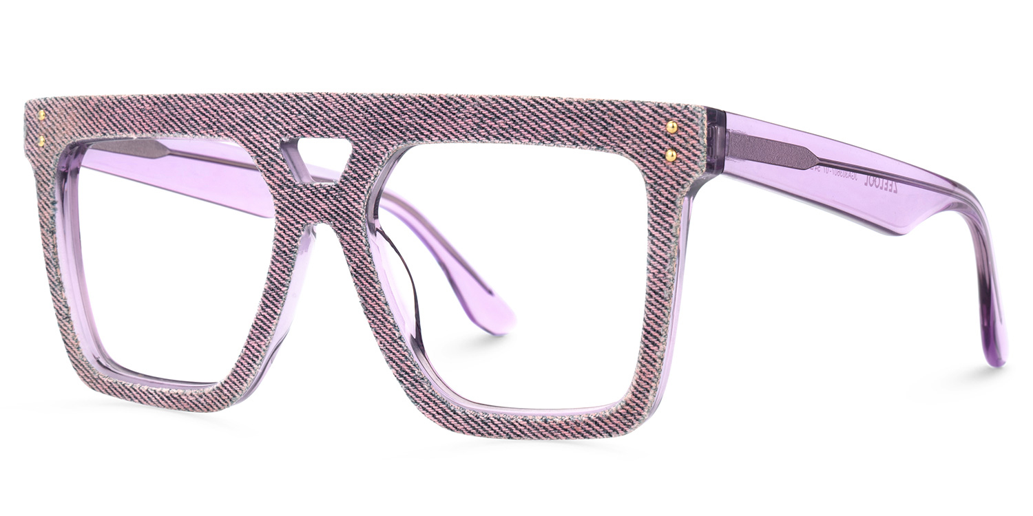 Rubin Purple Denim Eyeglasses | ZEELOOL UK1