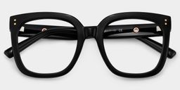 Ebony Square Black Glasses1