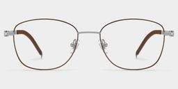 Nicole Rectangle Brown Glasses0