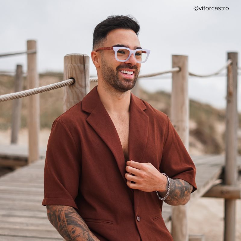 Diana Rectangle Light Purple Glasses | ZEELOOL UK4