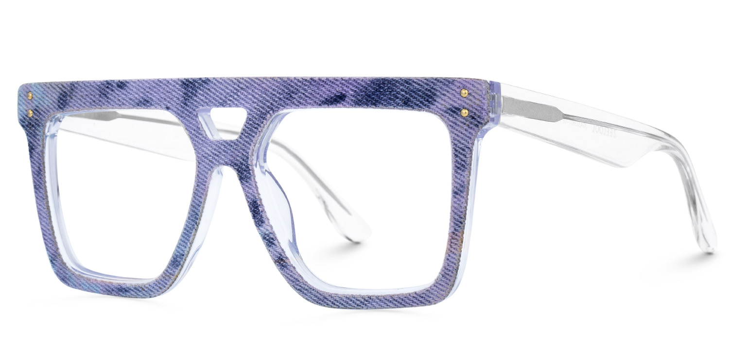 Rubin Square Denim Glasses1