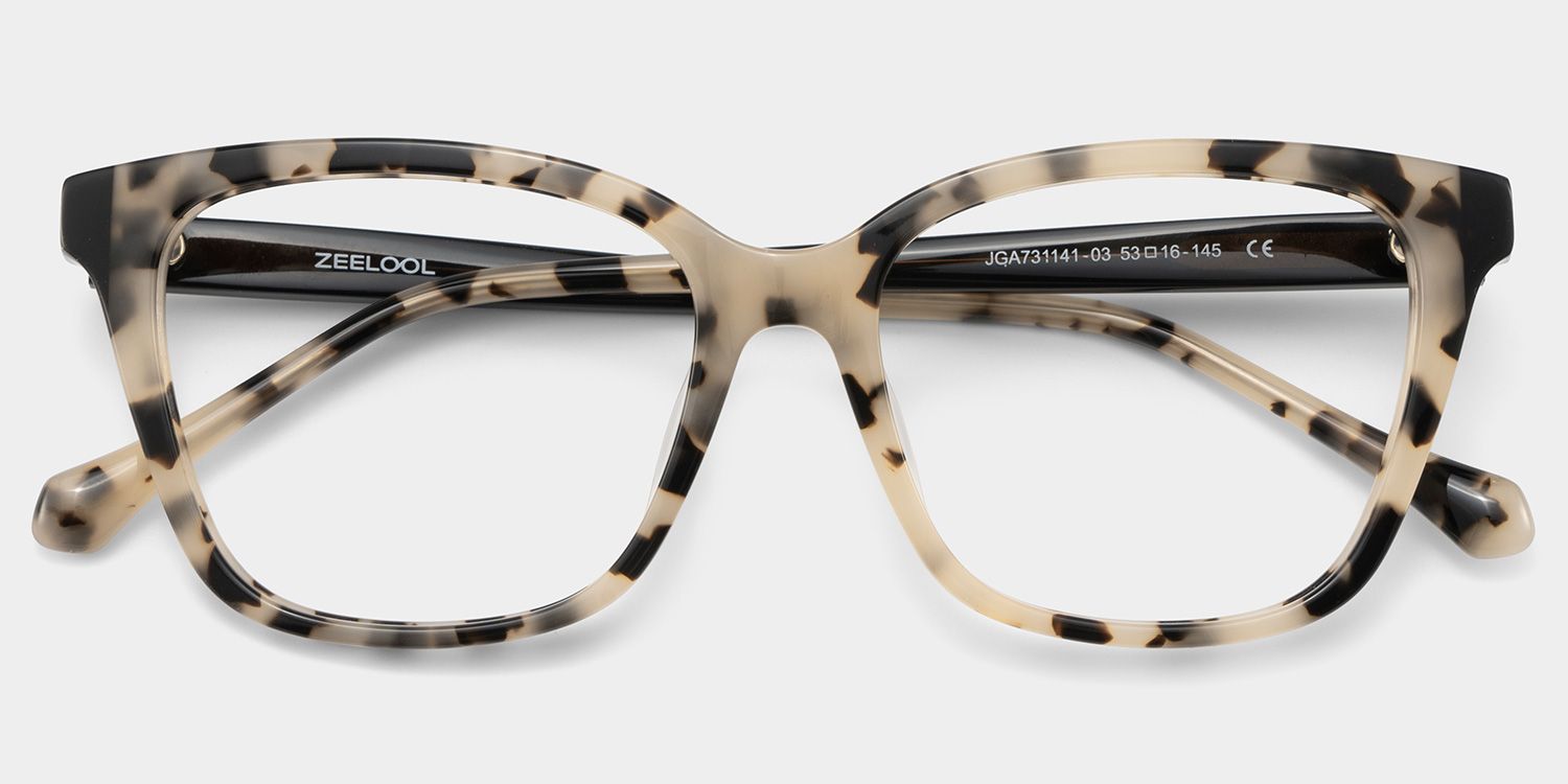 Lena Square Tortoise Frame Eyeglasses for Woman| ZEELOOL UK2