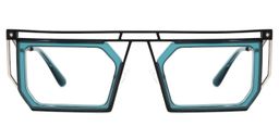 Nargis Rectangle Turquoise Glasses0