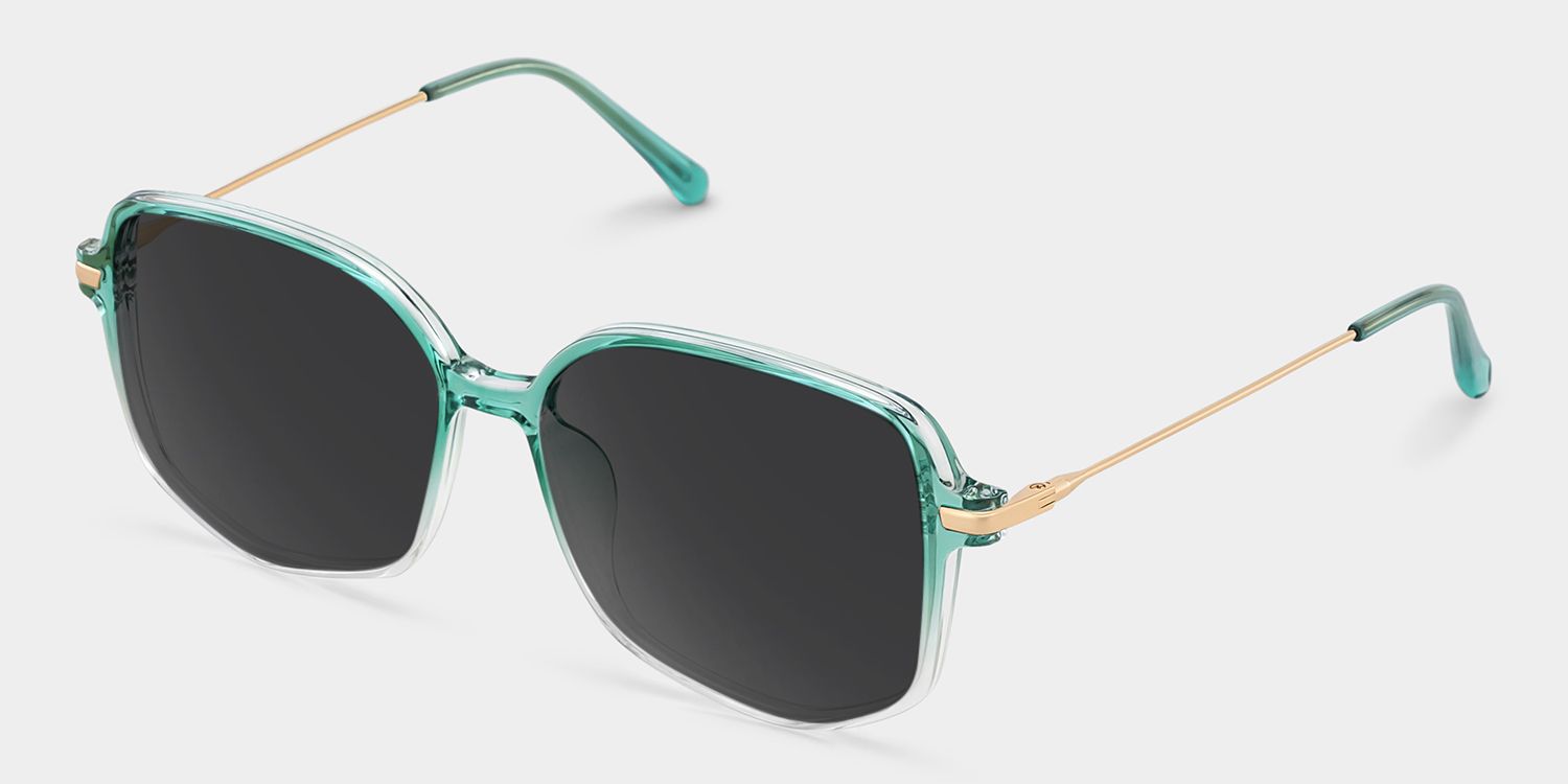 Payton Geometric Green Sunglasses | ZEELOOL UK2