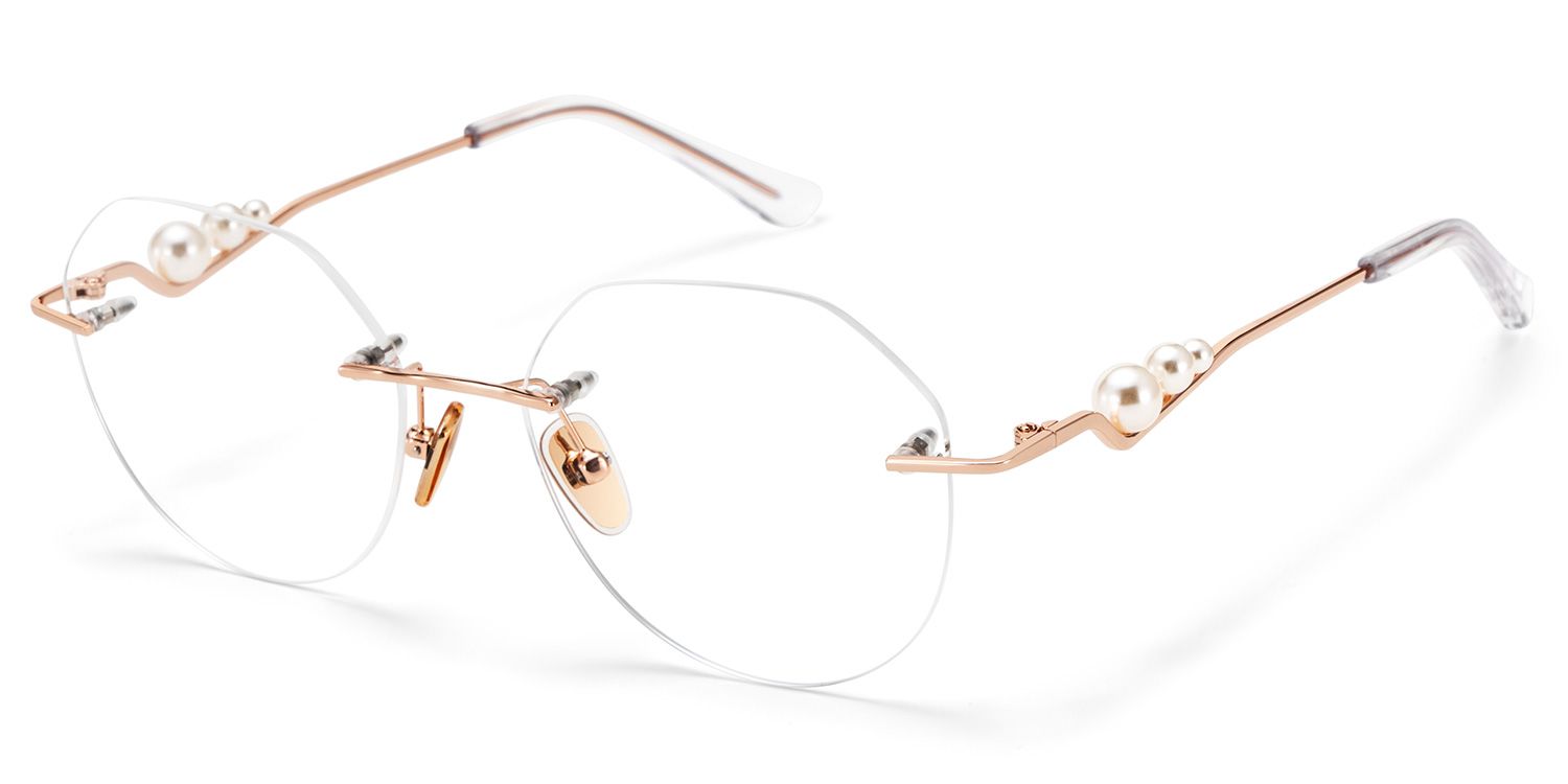 Wyatt Eyeglasses in Geometric Rose Gold Frame | ZEELOOL UK4