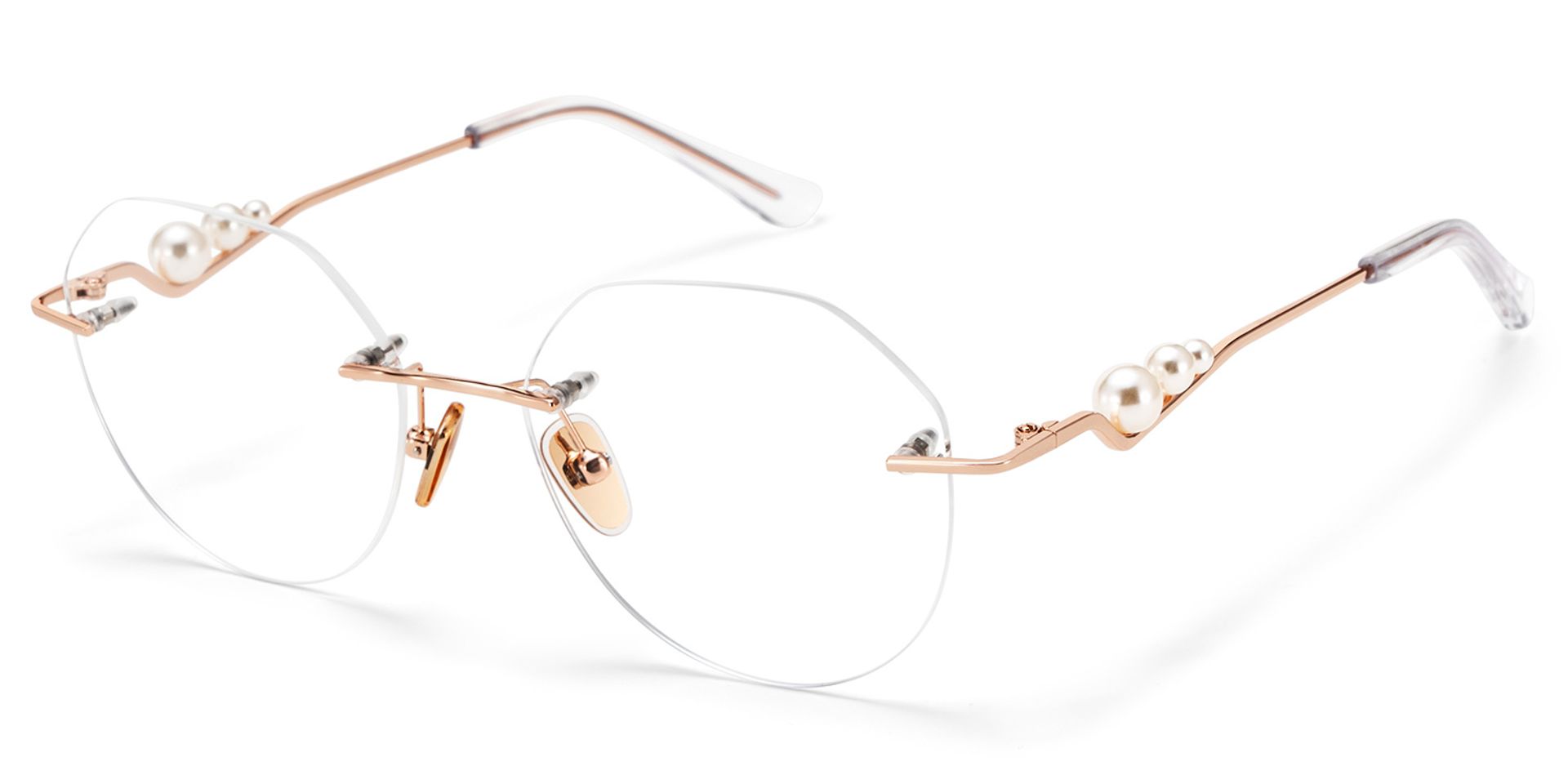 Wyatt Eyeglasses in Geometric Rose Gold Frame | ZEELOOL UK4