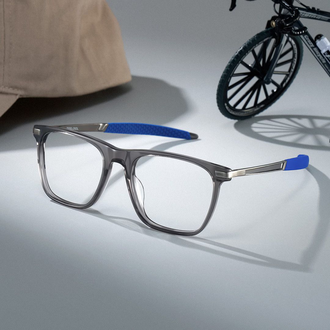 Stable Gray Frame Glasses with Rectangle Frame Online | ZEELOOL UK1