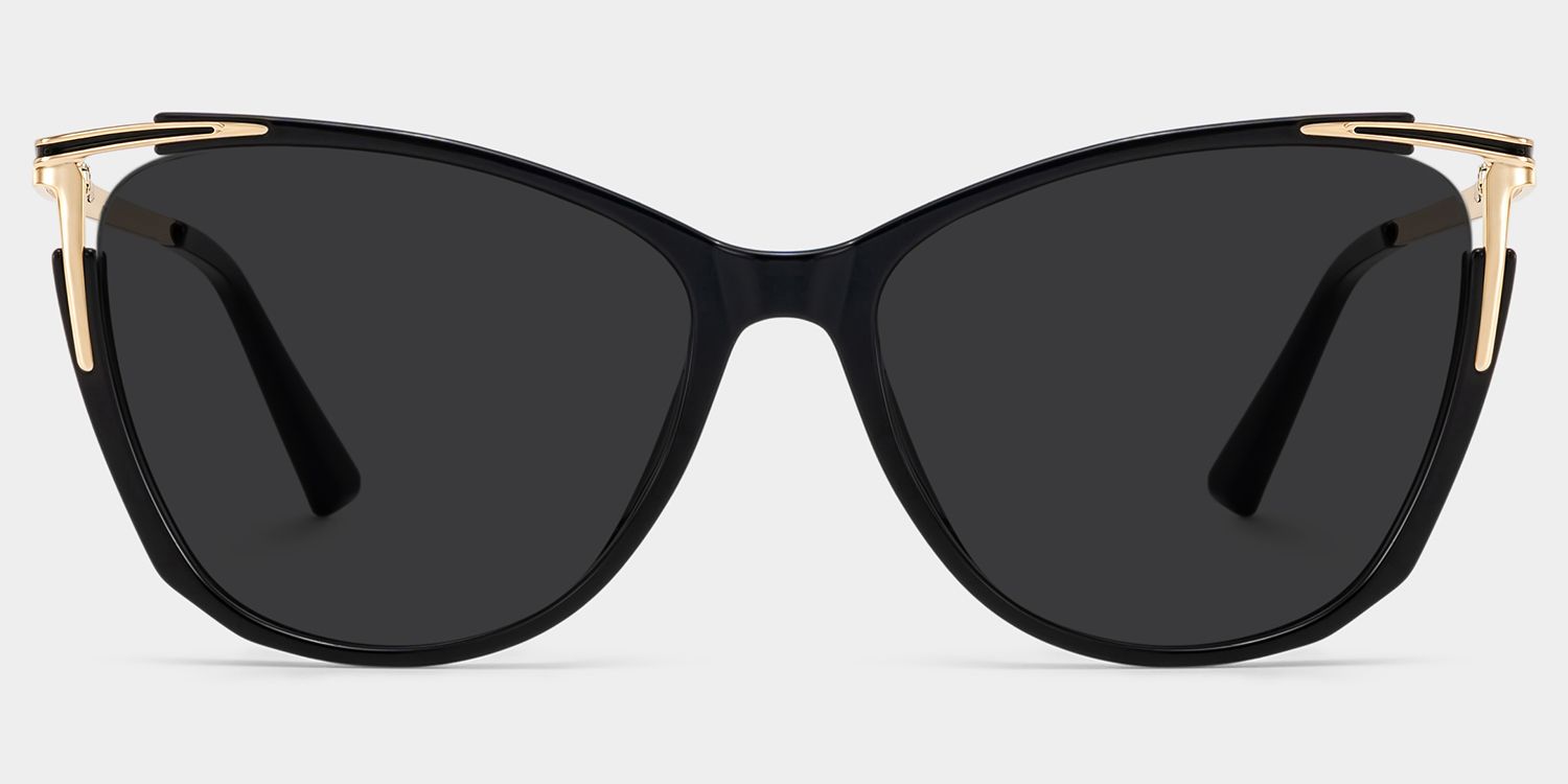 Yomary Black Frame Sunglasses with Cat Eye Style | ZEELOOL UK0