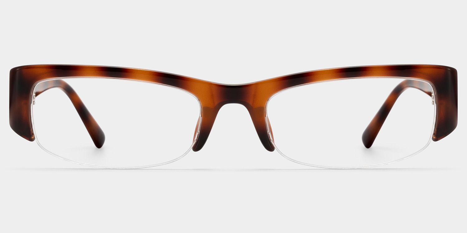 Trevor Brown Half Frame Tortoise Rectangle Glasses | ZEELOOL1