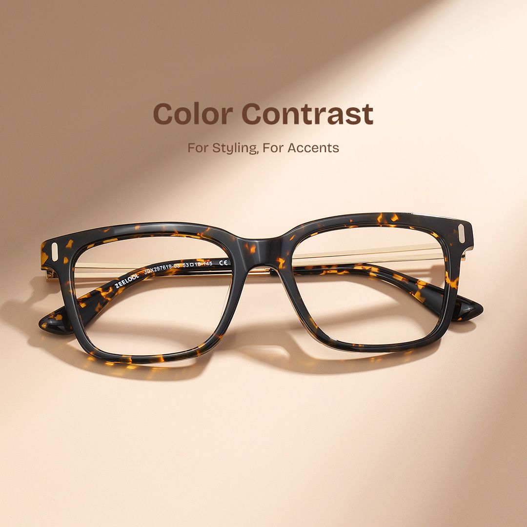 Axel Tortoise Frame Glasses with Rectangle Frame Online | ZEELOOL UK0