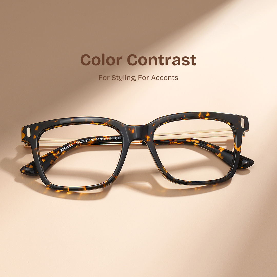 Axel Tortoise Frame Glasses with Rectangle Frame Online | ZEELOOL UK0