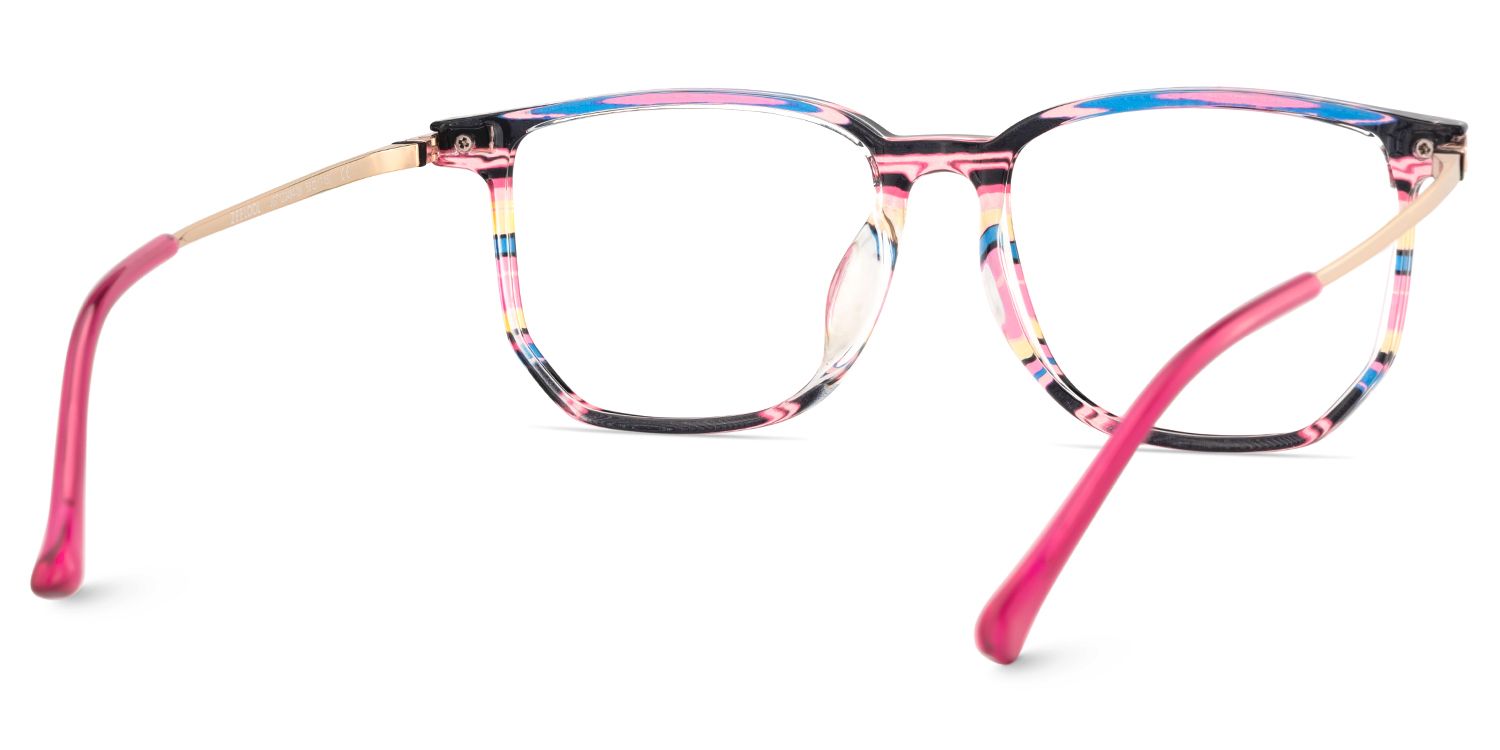 Fezell Black Pink Thin Frame Eyeglasses | ZEELOOL UK5