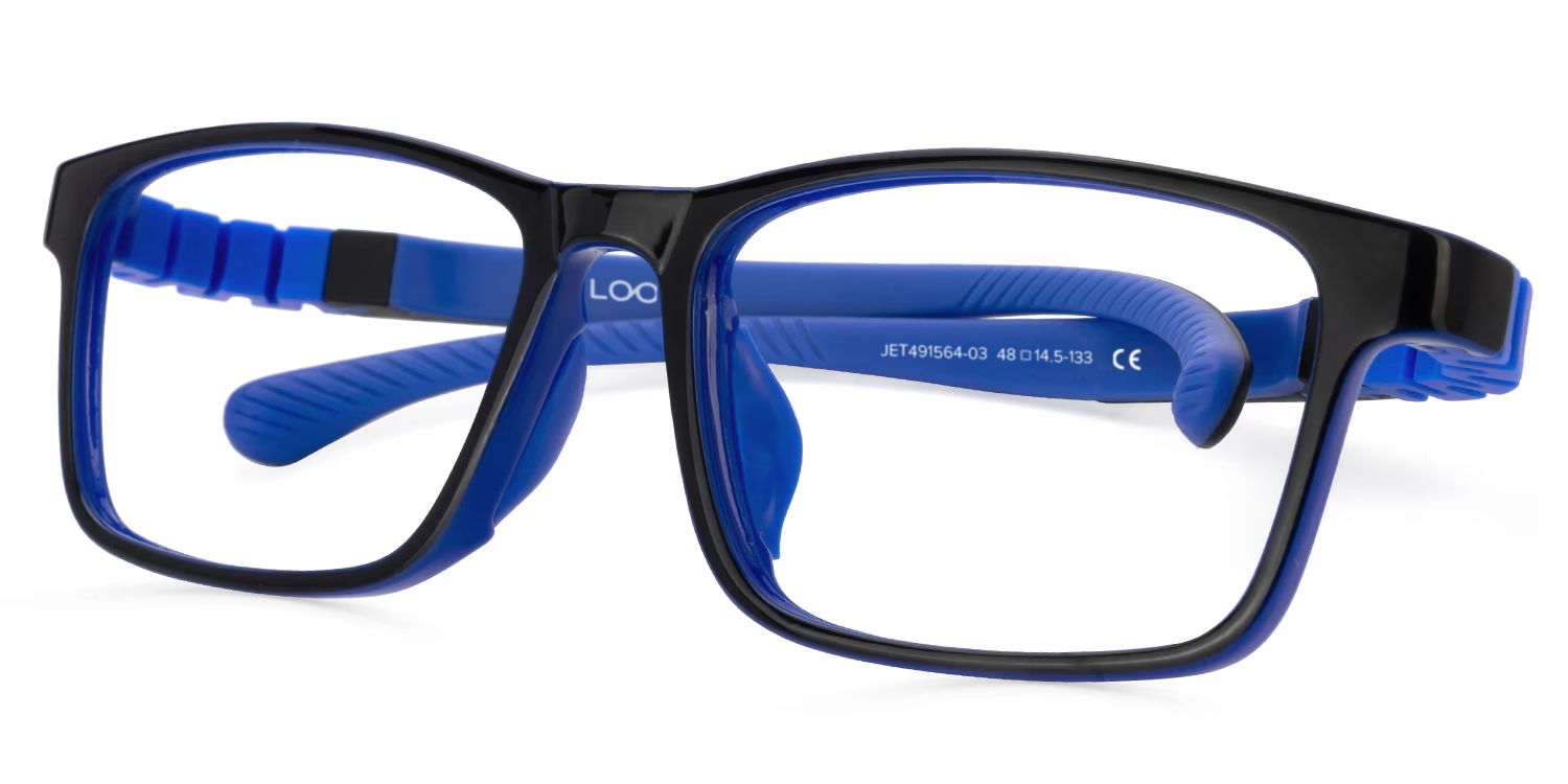 Arddin Rectangle Blue Frame Eyeglasses for Tweens1