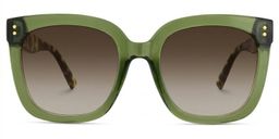 Ebony Square Green Tortoise Glasses0