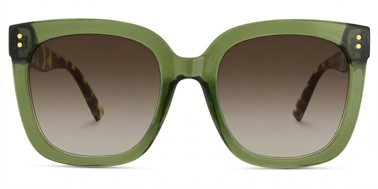 Ebony Square Green Tortoise Glasses