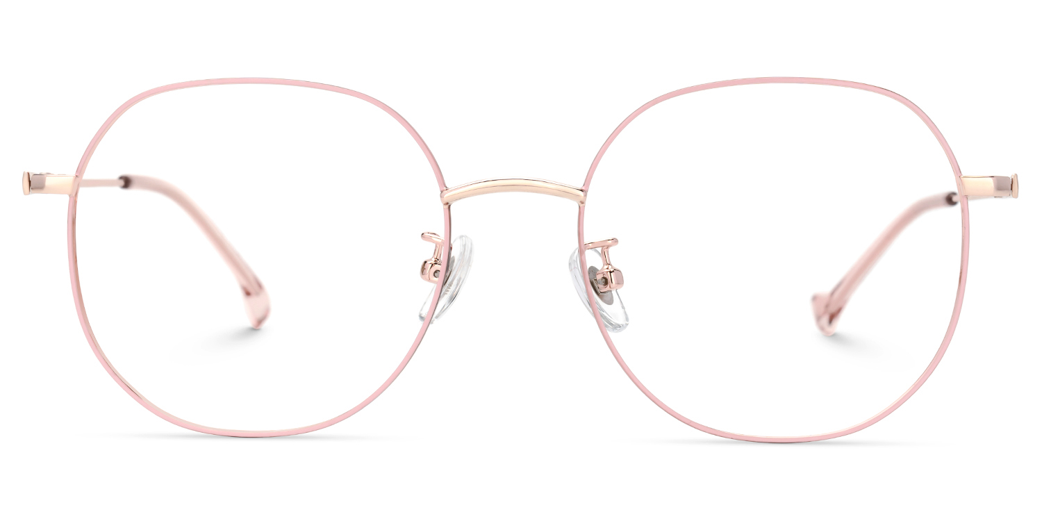 Qusay Round Pink Glasses0