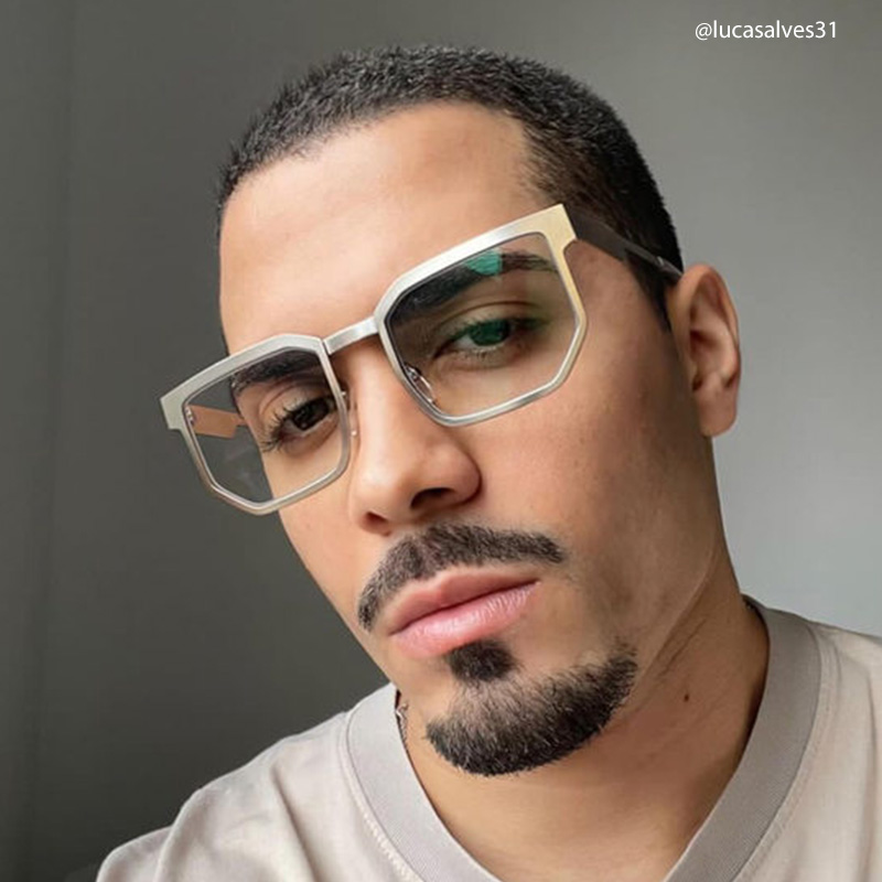 Barber Geometric Silver Eyeglasses and Glasses Frames6