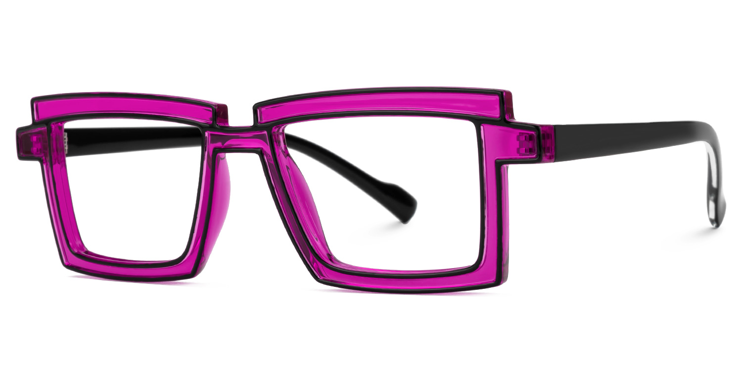 CyberPunk Zephyr Glasses in Purple Rectangle Design1