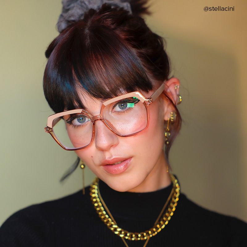 Norah Geometric Beige EyeGlasses and Glasses Frames0