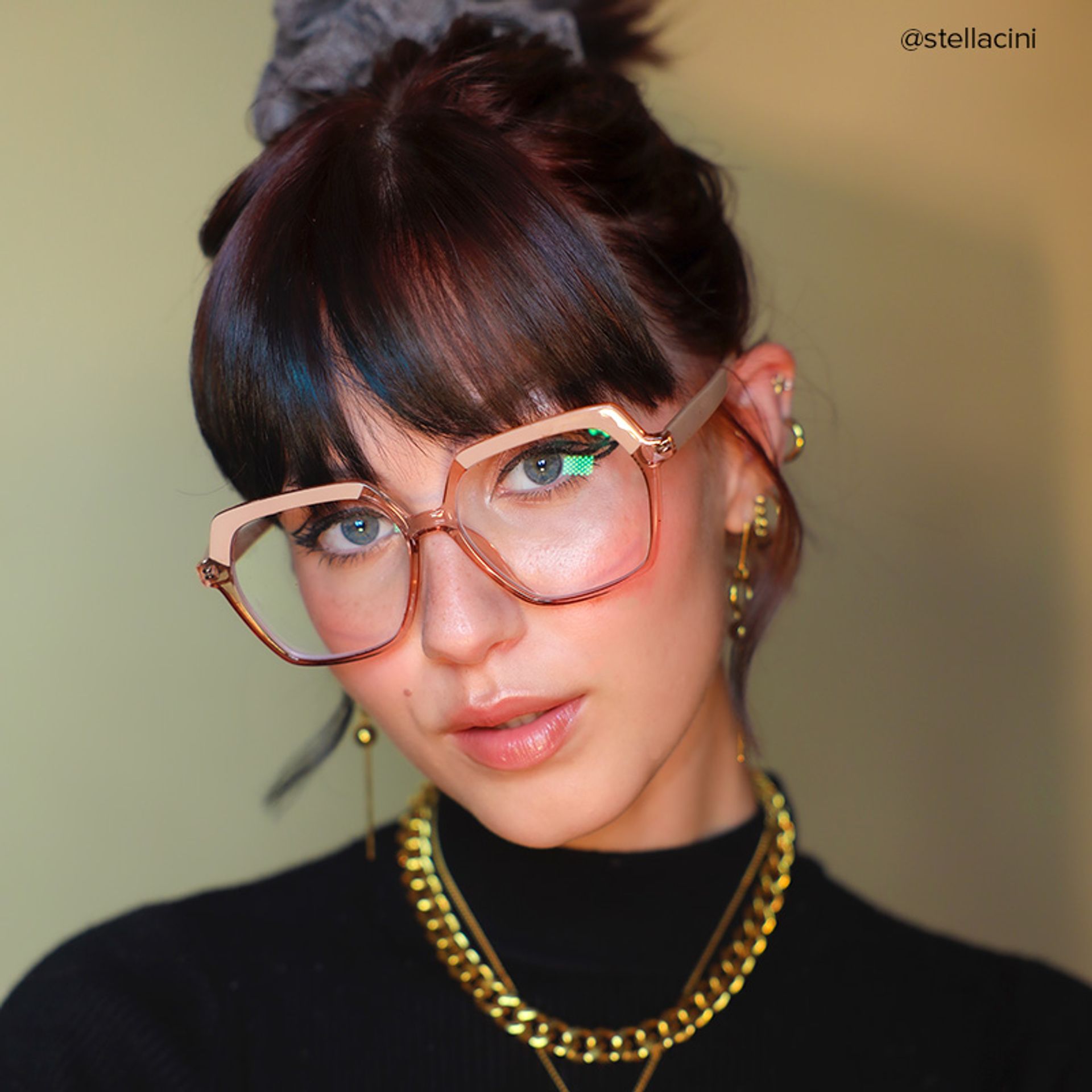 Norah Geometric Beige EyeGlasses and Glasses Frames0