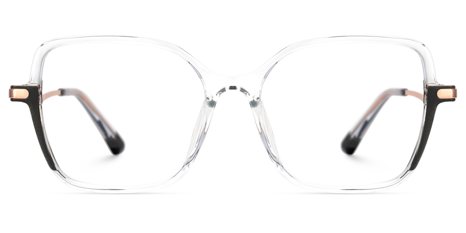 Rendon thin black crystal eyeglass frames in Square Design | ZEELOOL UK0